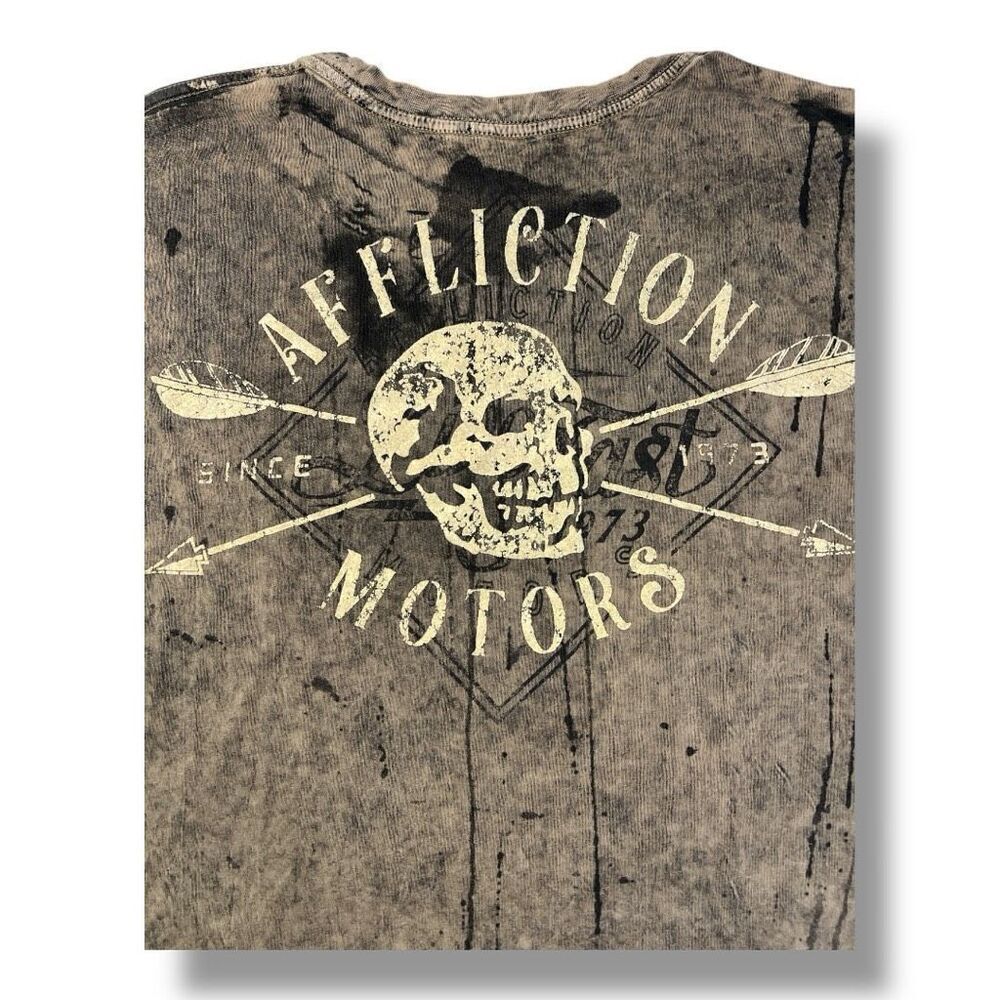 Affliction Y2K Reversible T-Shirt Distressed Size Extra Extra Large - Picture 6 of 9